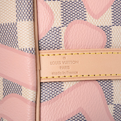 Louis Vuitton Damier Azur Tahitienne Speedy Bandouliere 30 Rose Ballerine 7 of 9