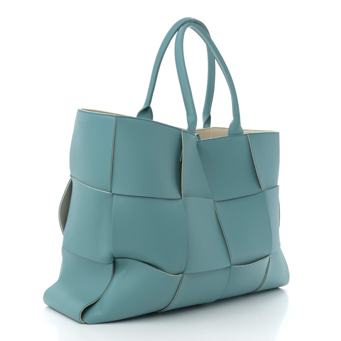 Nappa Maxi Intrecciato Large Arco Tote Linoleum