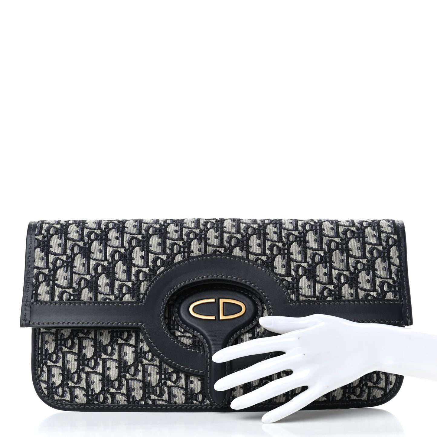 Oblique Fold Over Clutch Blue