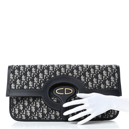 Christian Dior Oblique Fold Over Clutch Blue 2 of 9