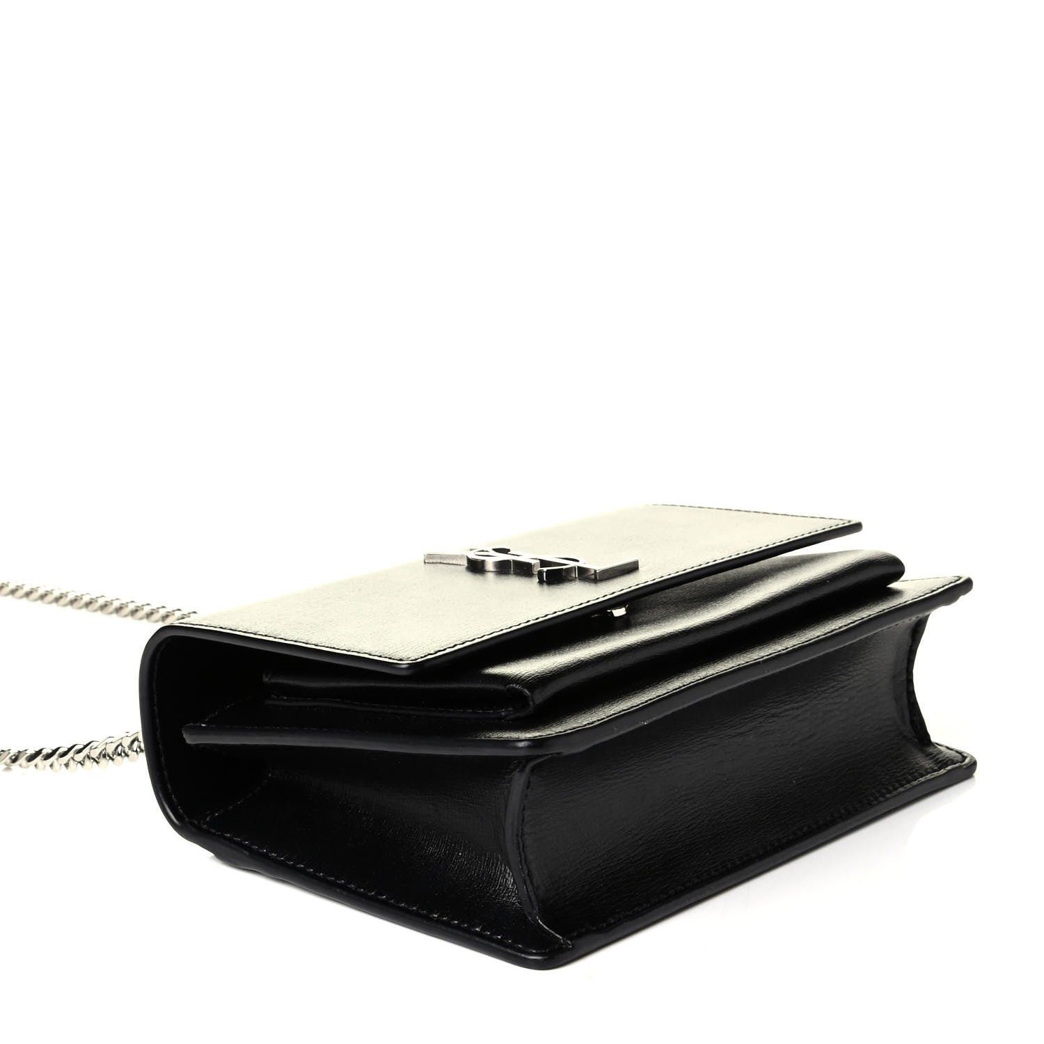 Saint Laurent Calfskin Monogram Sunset Chain Wallet Black 3 of 4