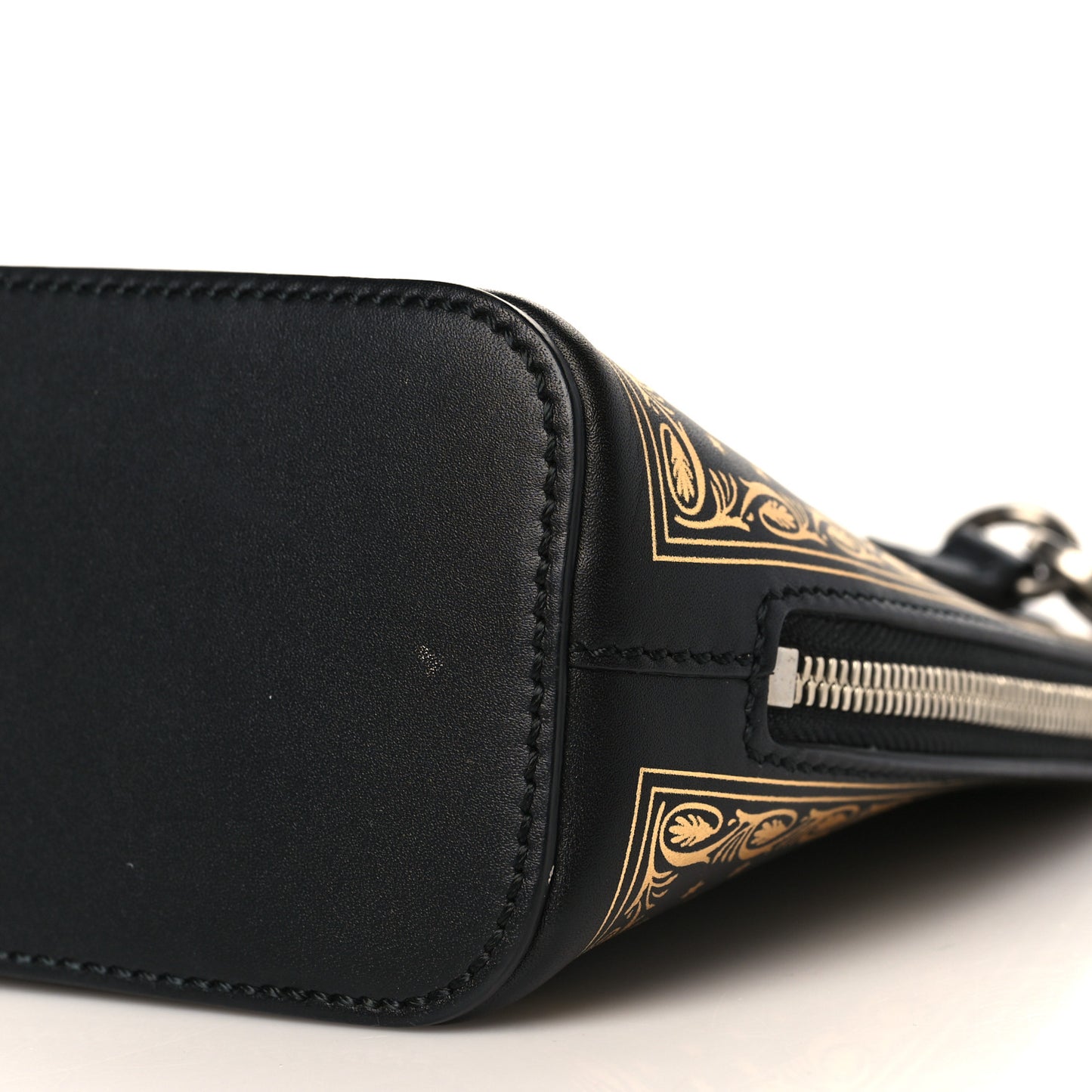 X SEGA Calfskin GUCCY Stars Mini Dome Shoulder Bag Black Gold