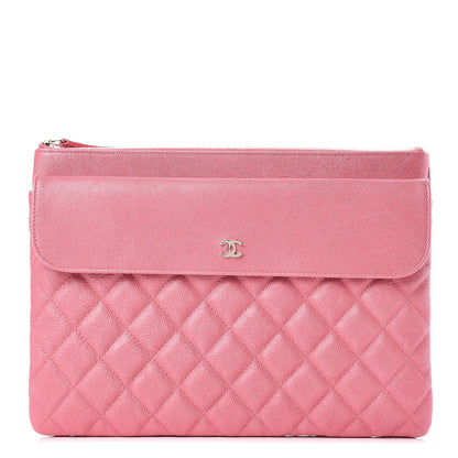 Chanel Iridescent Caviar Quilted Medium Flap Cosmetic Case Pink 1 of 9