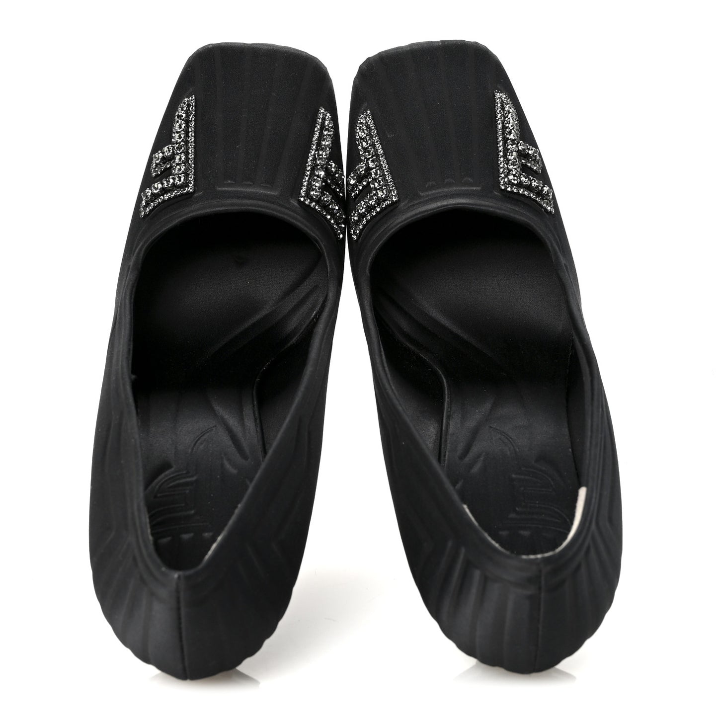 Satin Crystal Embellished FFreedom Pumps 37 Black