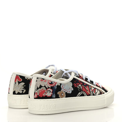 Christian Dior Cotton Floral Pop Embroidered Walk'N'Dior Low Top Sneakers 38.5 Red Multicolor 4 of 8
