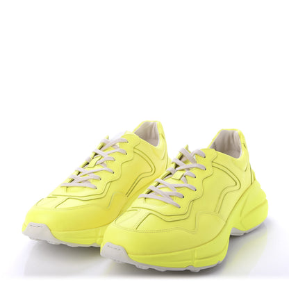 Gucci Calfskin Mens Rhyton Sneakers 12 Yellow Fluo 3 of 9
