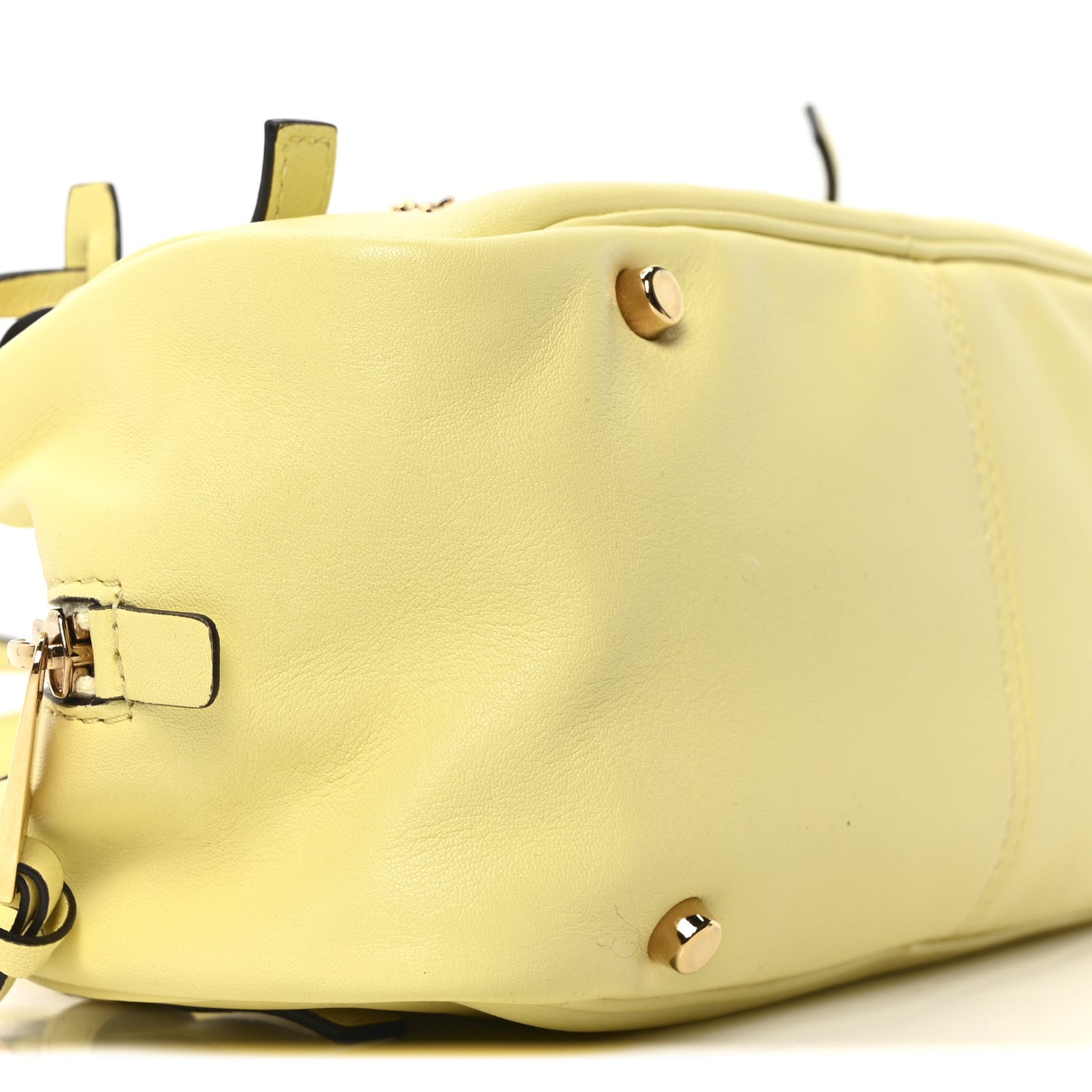 Lambskin Tag Bowling Bag Yellow