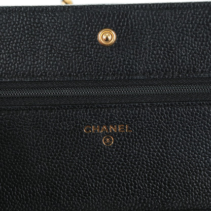 Chanel Caviar Quilted Boy Wallet On Chain WOC Black 6 of 8