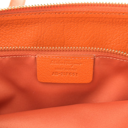 Salvatore Ferragamo Goatskin Large Mika Tote Orange 7 of 10