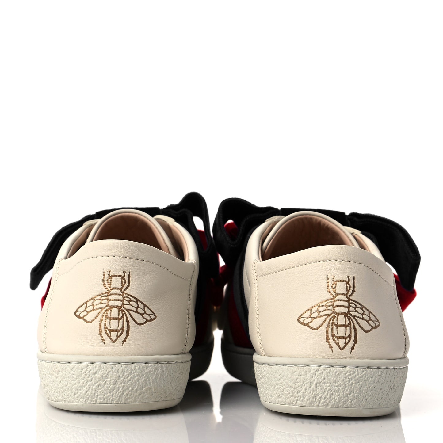 Calfskin Velvet Womens Bow Ace Sneakers 37 White