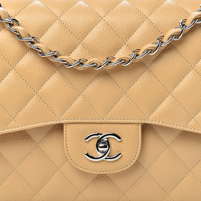 Chanel Caviar Quilted Jumbo Double Flap Beige 9 of 10