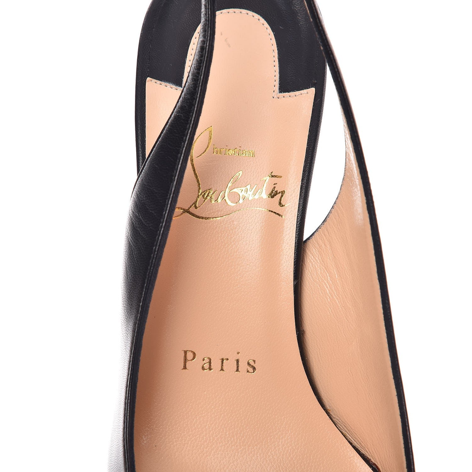 Christian Louboutin Kidskin Apostrophy Slingback 70 Pumps 36 Black 7 of 8