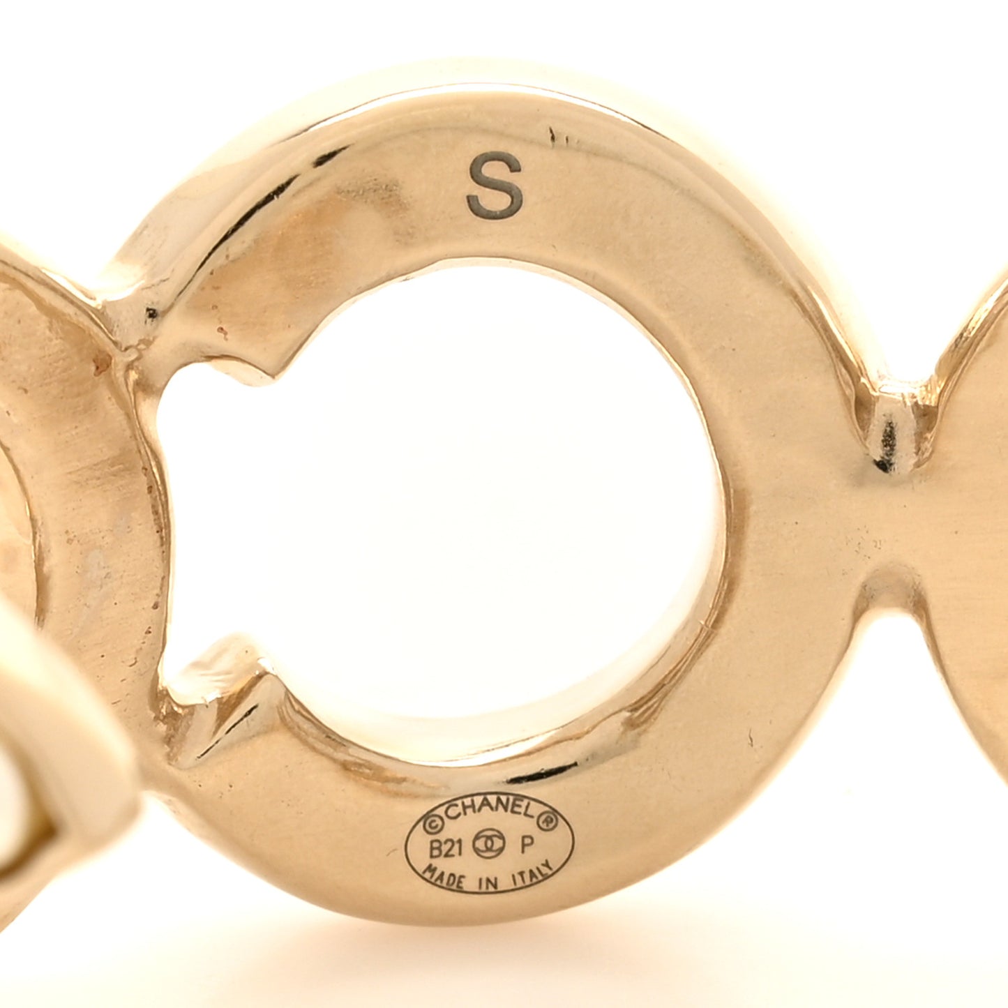 Crystal CC Coco Cuff Bracelet S Gold White
