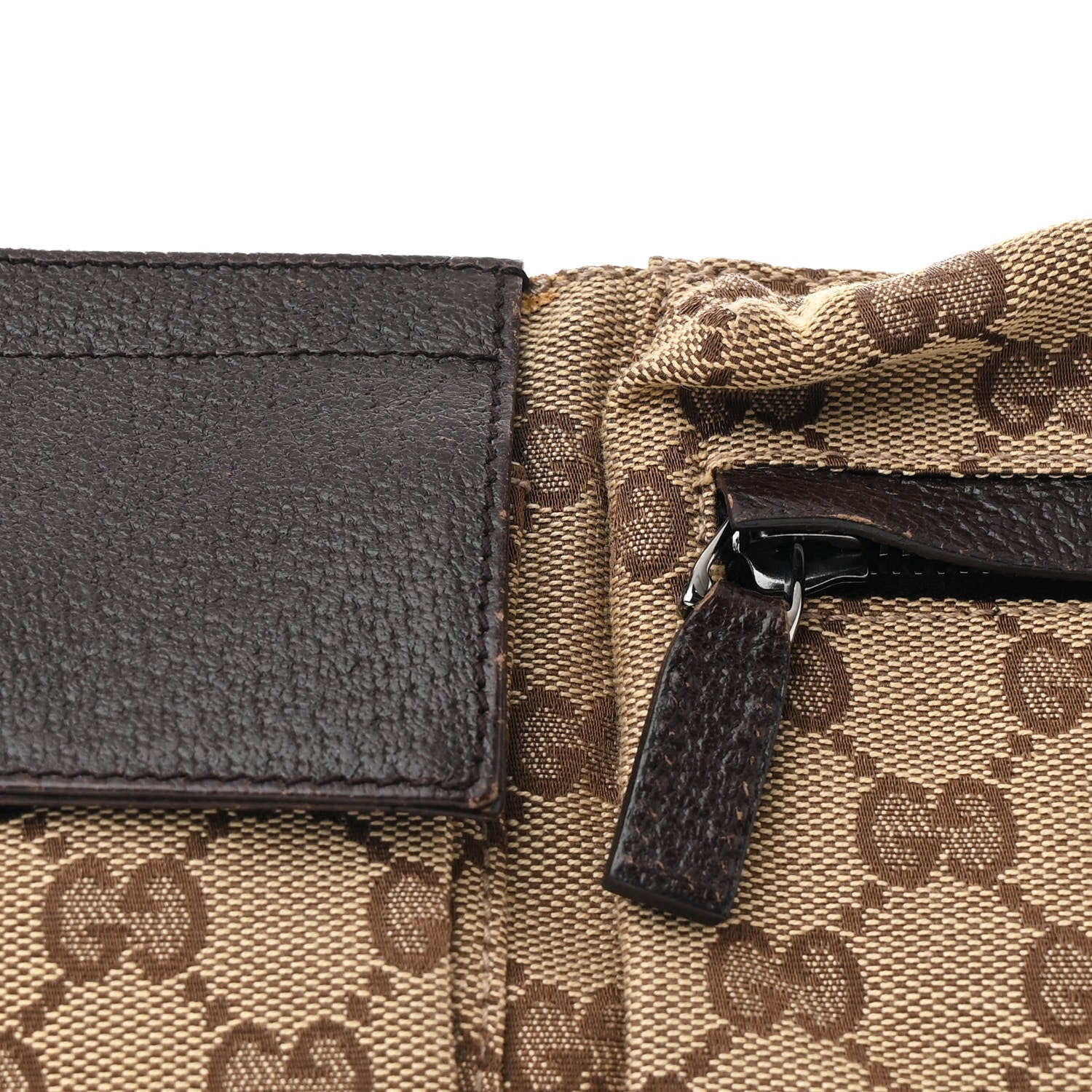 Gucci GG Monogram Double Pocket Belt Bag Dark Brown 8 of 10