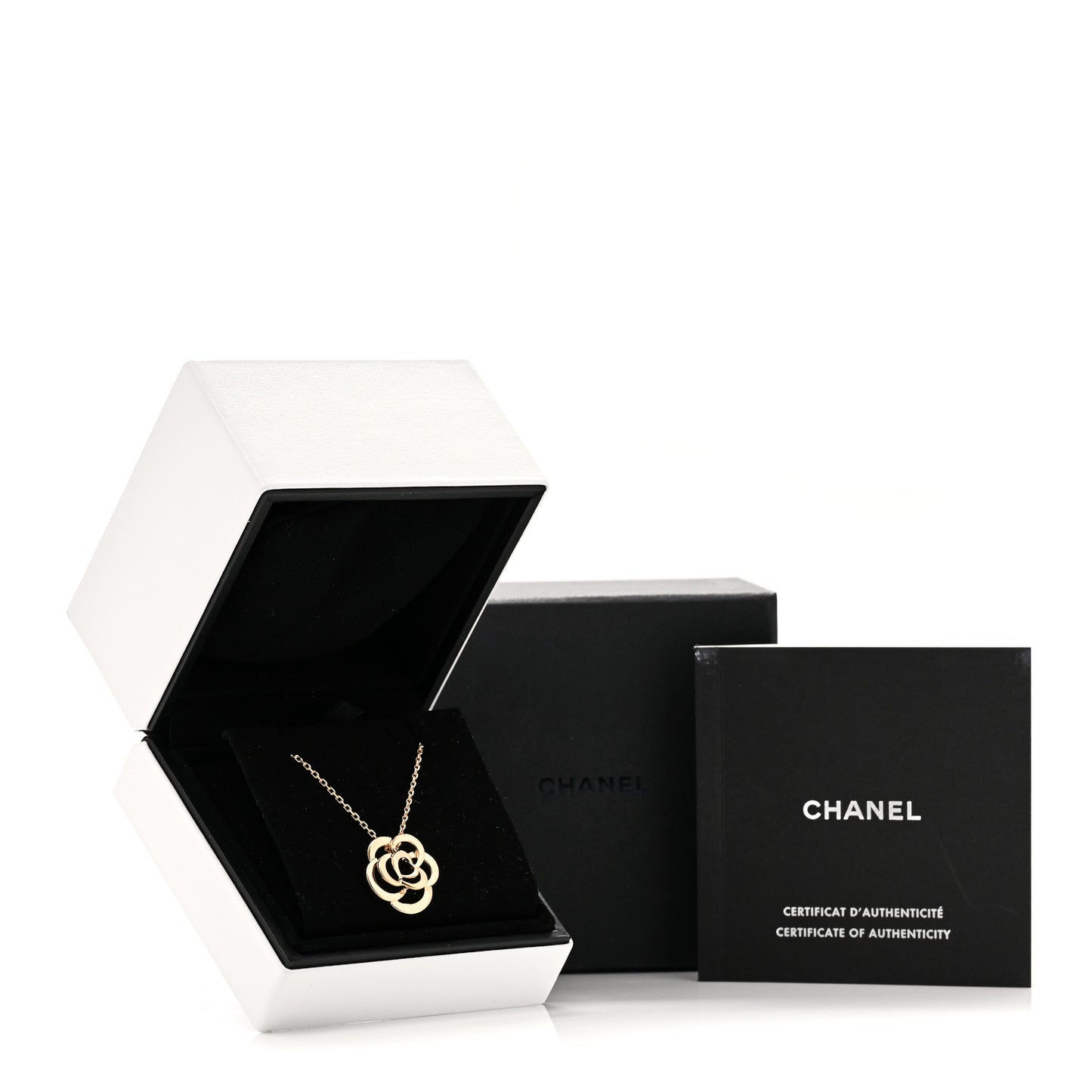 18K Yellow Gold Fil de Camelia Pendant Necklace