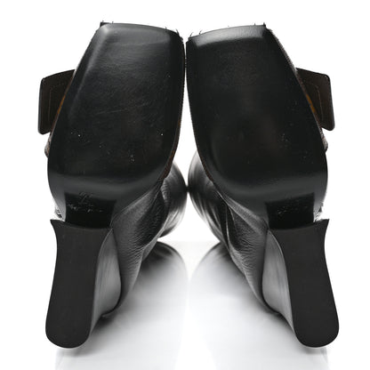 Louis Vuitton Calfskin Monogram Patti Wedge Tall Boots 36 Black 5 of 10