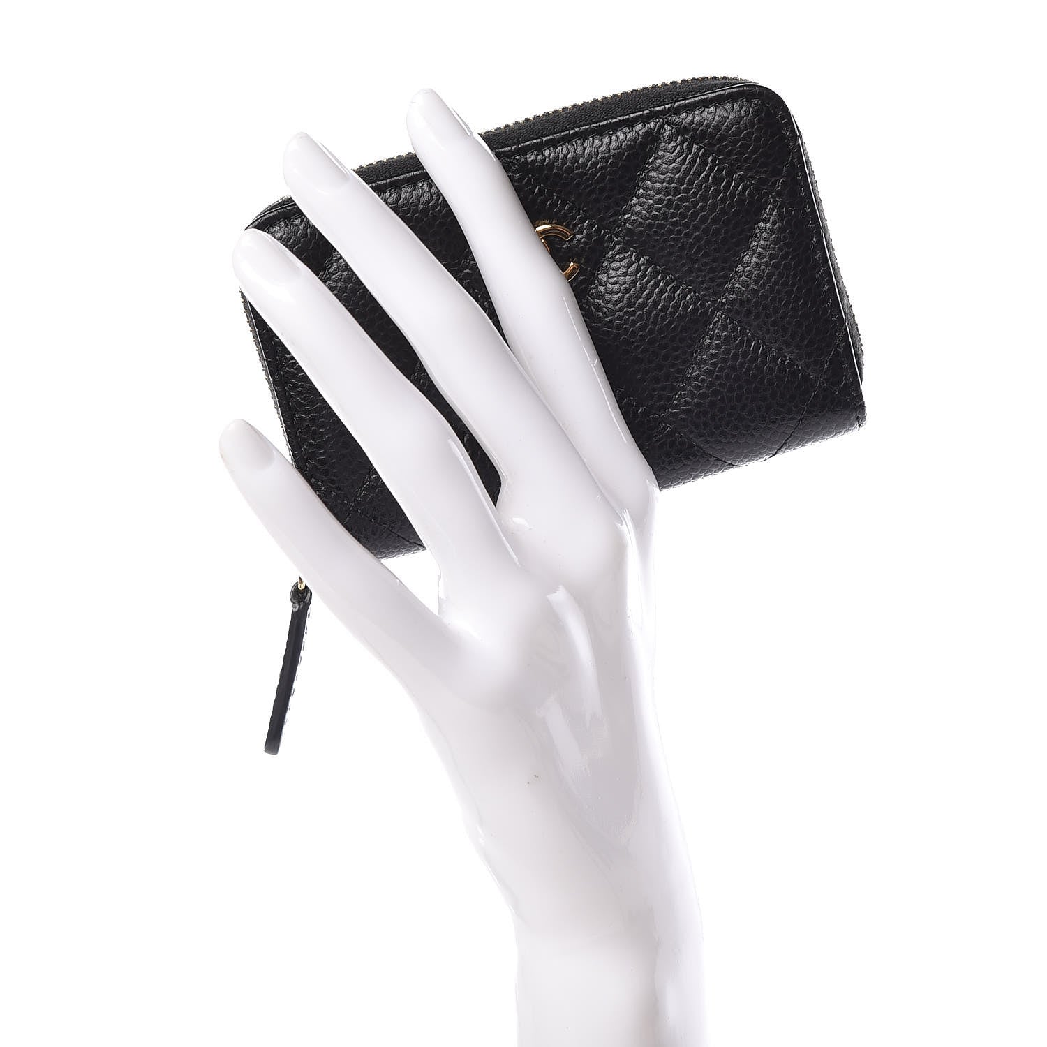 Chanel Caviar Quilted Zip Coin Purse Black 2 of 8