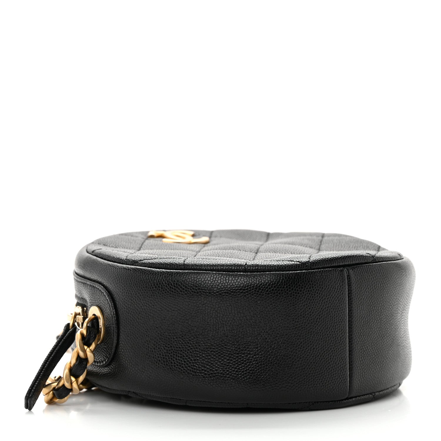 Chanel Caviar Quilted Small Round Bag With Chain Black 4 of 10