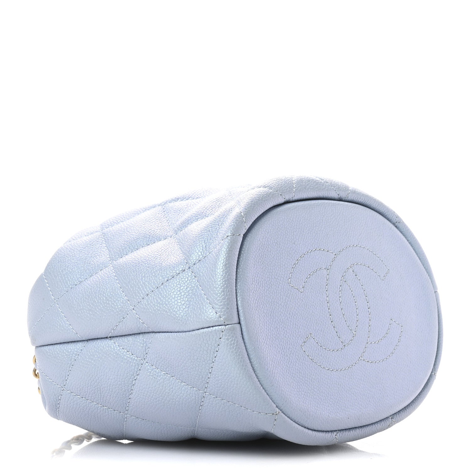 Chanel Iridescent Caviar Quilted My Perfect CC Bucket Drawstring Bag Light Blue 4 of 11