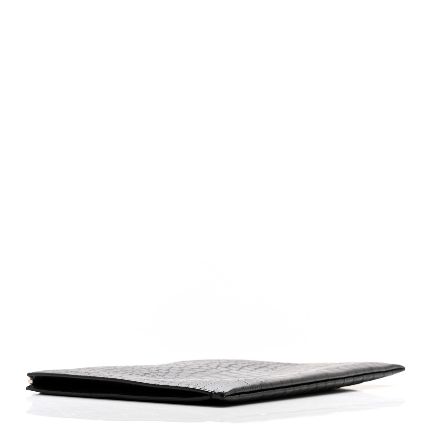 Calfskin Crocodile Embossed Document Holder Black
