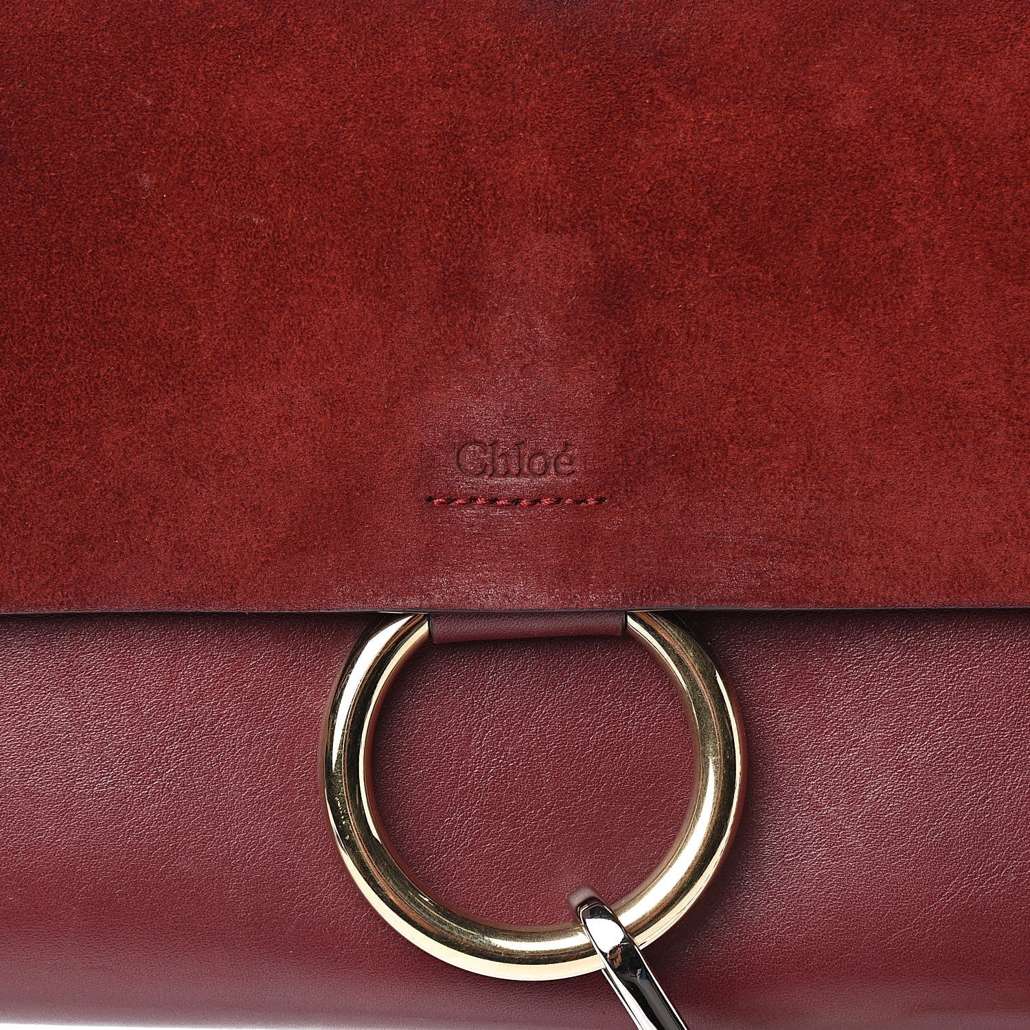 Chloe Suede Calfskin Faye Clutch Plum Purple 9 of 9