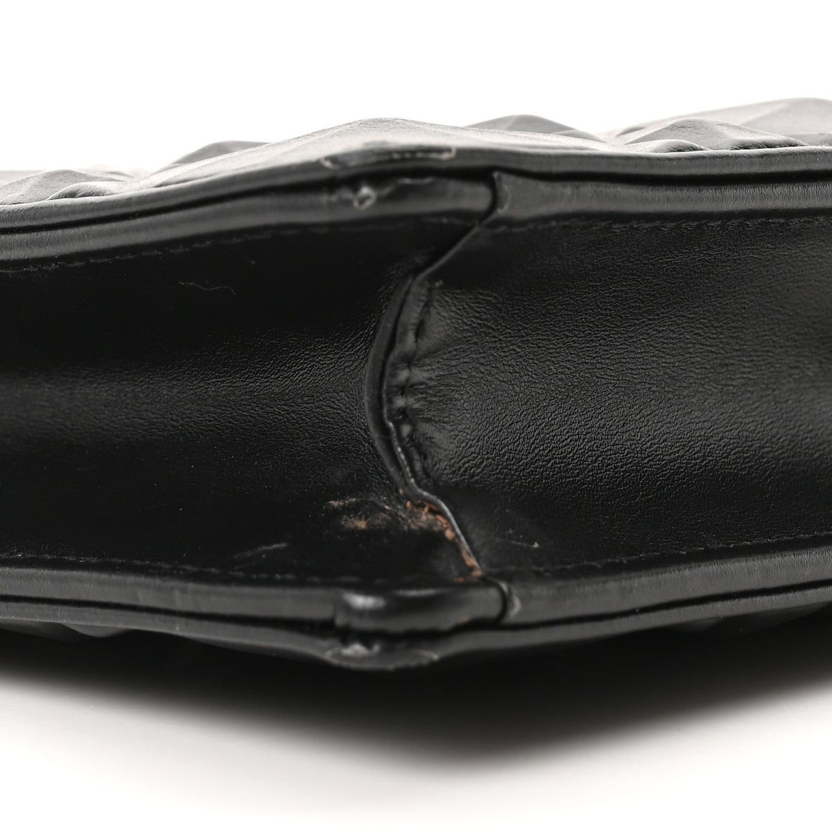 Christian Dior Calfskin Macrocannage Diamond Caro Zipped Pouch With Chain Black 10 of 12