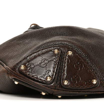Gucci Calfskin Guccissima Large Indy Top Handle Hobo Brown 9 of 10