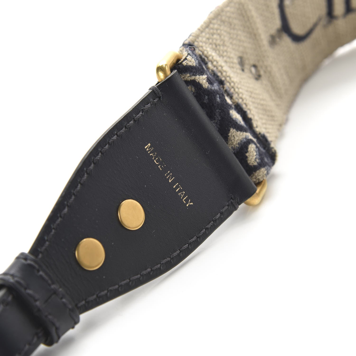 Christian Dior Oblique Studded Shoulder Strap Blue 4 of 5