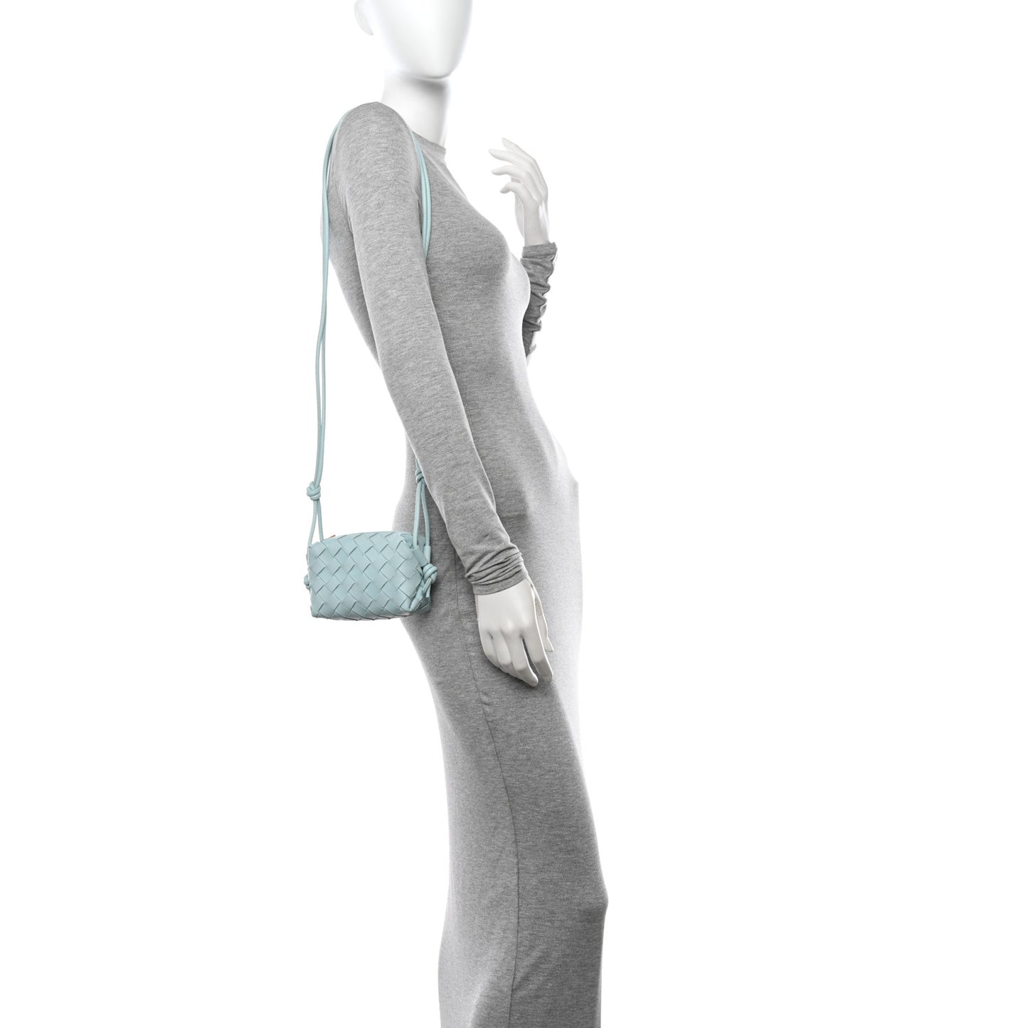 Nappa Intrecciato Candy Loop Camera Bag Teal Washed