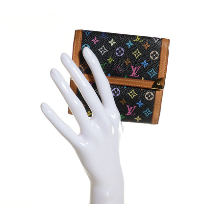 Louis Vuitton Monogram Multicolor Porte-Monnaie Billets Wallet Black 2 of 7