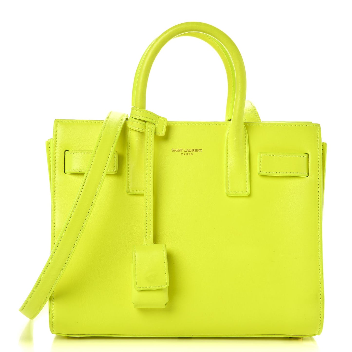 Calfskin Nano Sac De Jour Neon Yellow