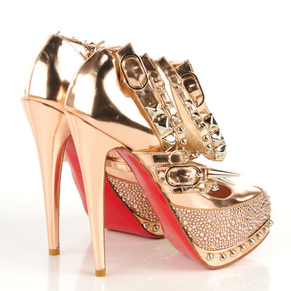 Christian Louboutin Patent Spiked Rodarte 140 Pumps 37.5 Rose Gold 4 of 7