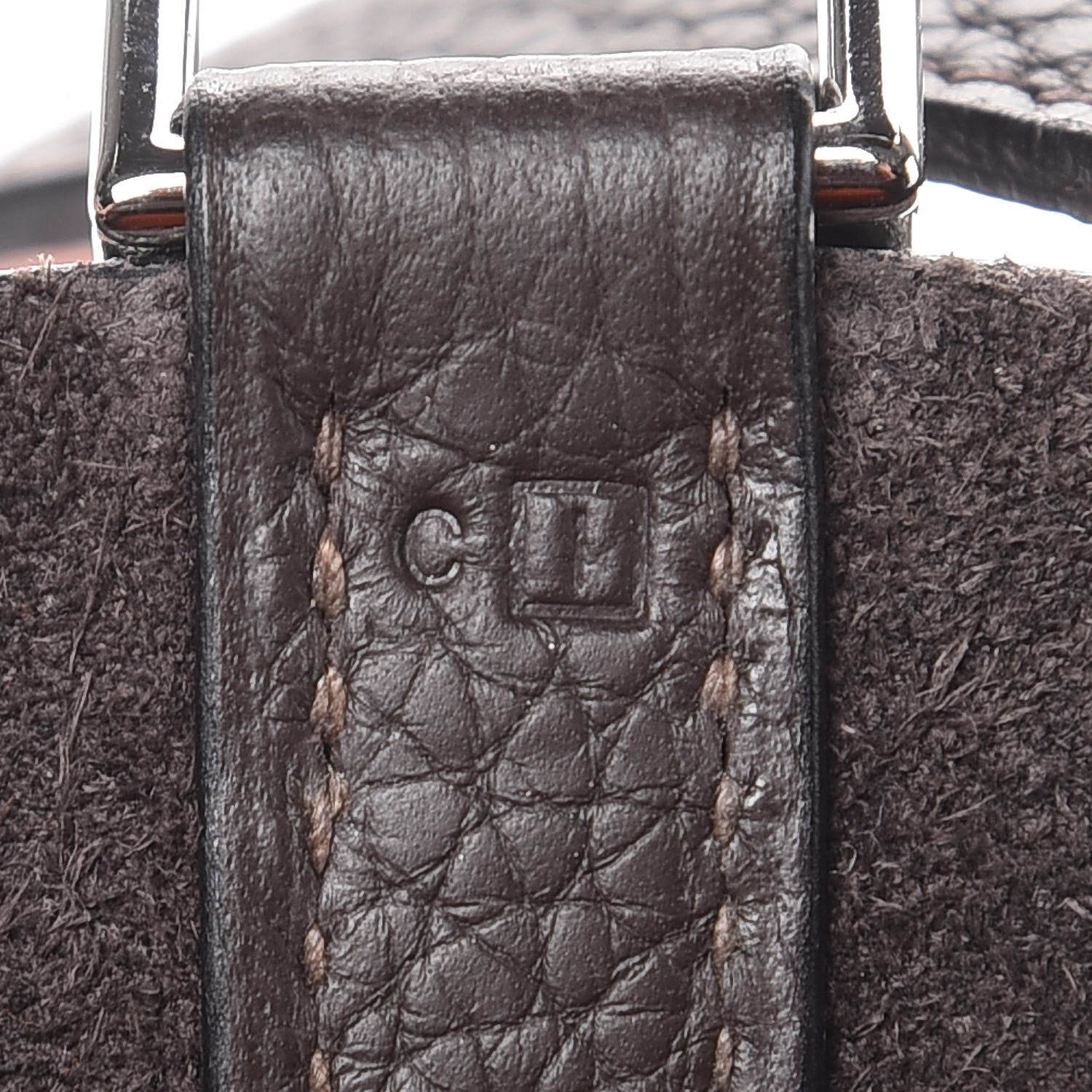 Hermes Taurillon Clemence Picotin 22 MM Noir Cafe Orange 7 of 7