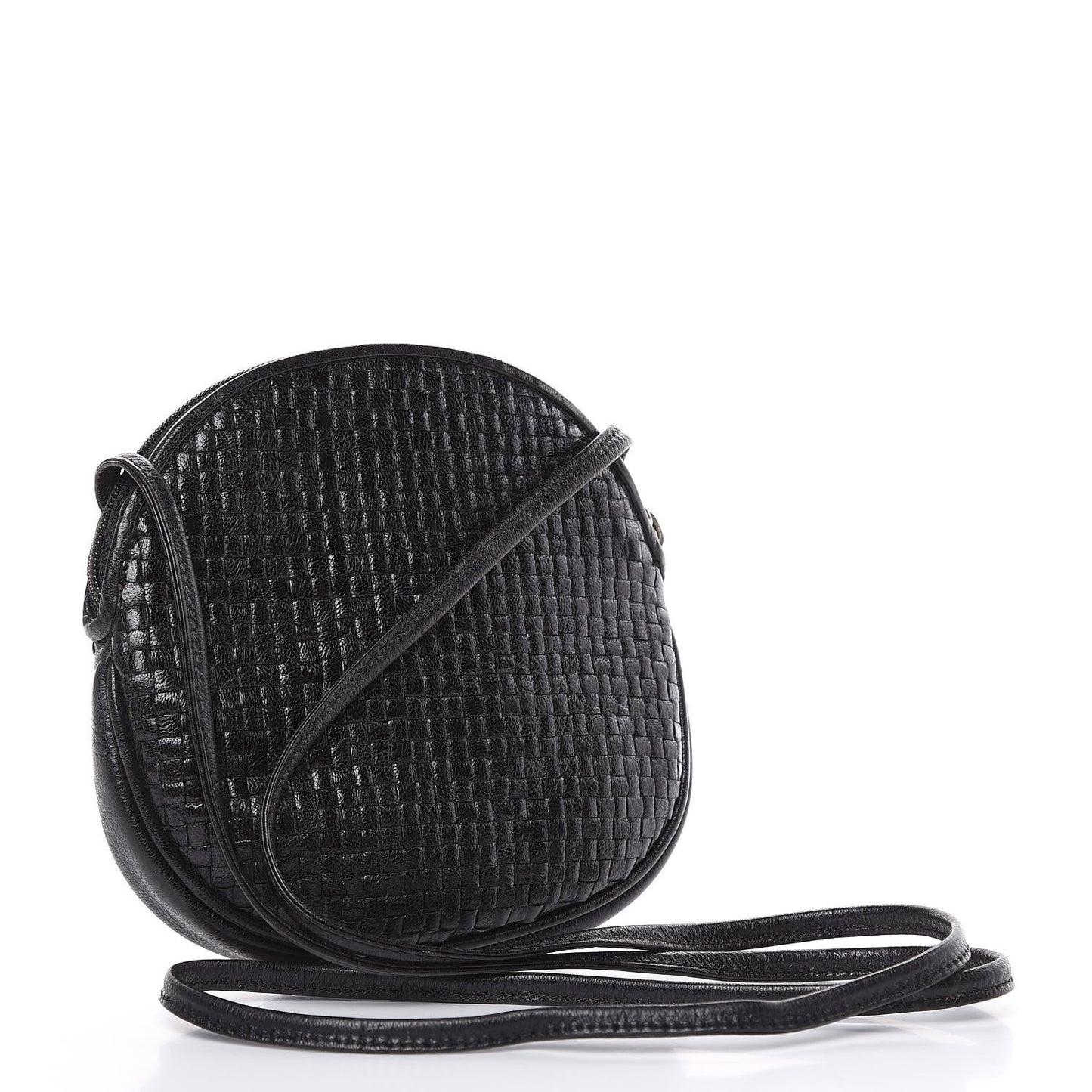 Calfskin Woven Crossbody Black