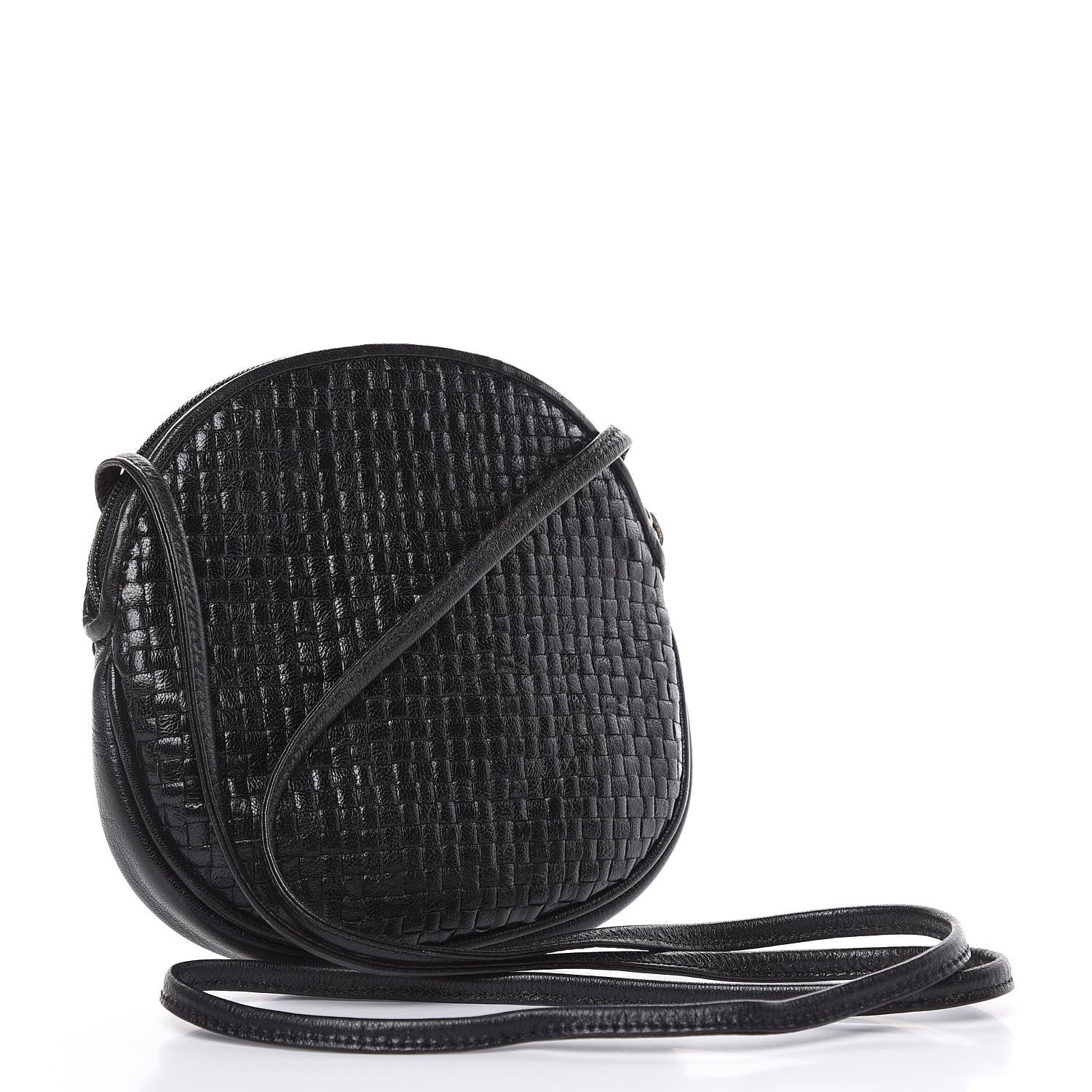 Fendi Calfskin Woven Crossbody Black 3 of 12