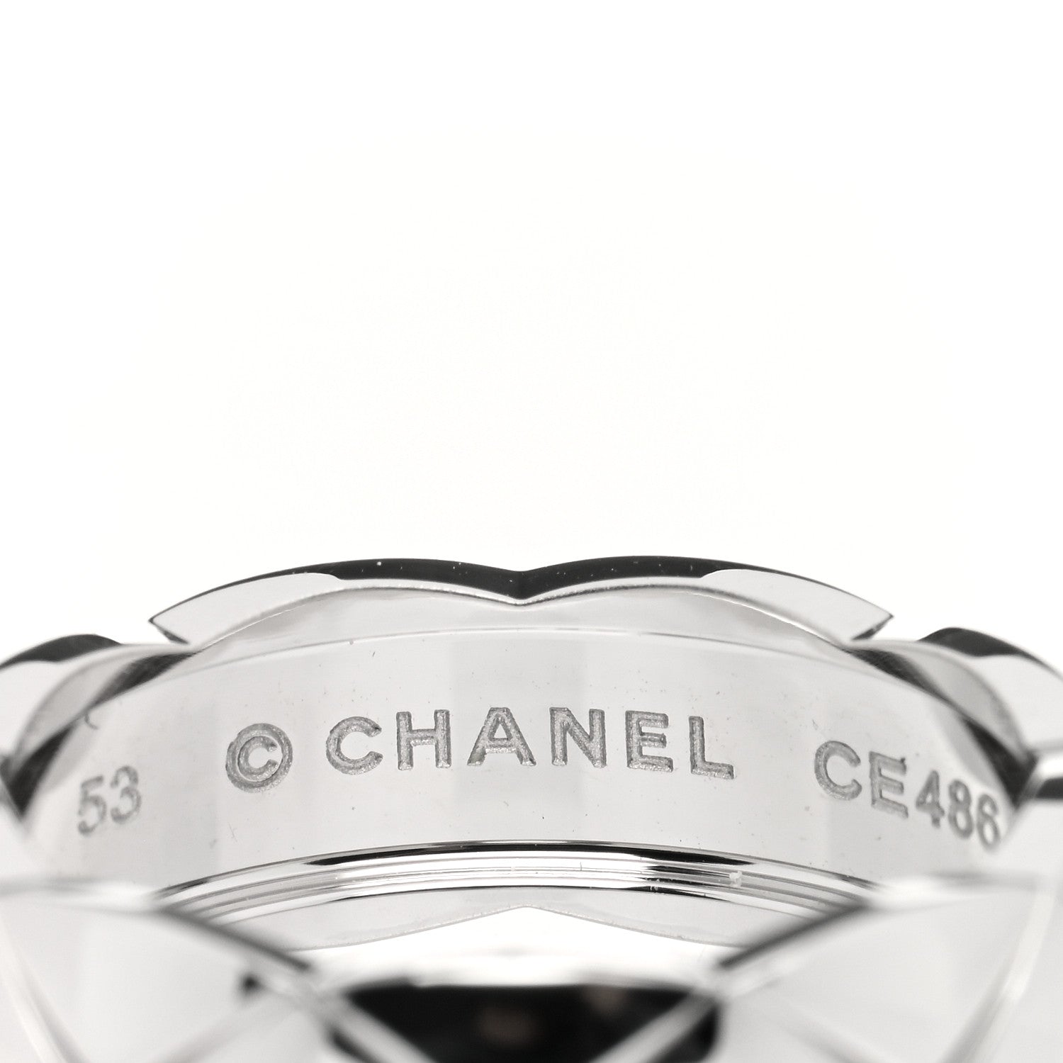 Chanel 18K White Gold Small Coco Crush Ring 53 6.5 4 of 4
