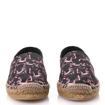Saint Laurent Canvas Pink Panther Espadrilles 37 Black Multicolor 3 of 11