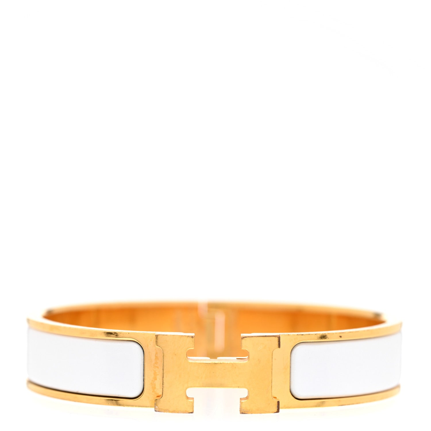 Hermes Enamel Narrow Clic Clac H Bracelet PM White 1 of 6