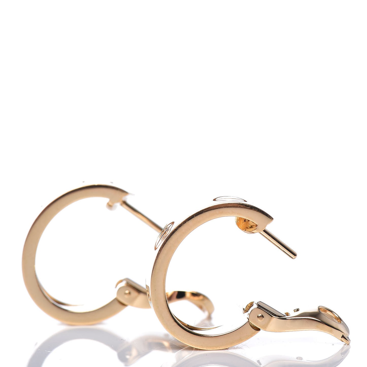 18K Yellow Gold 5.5mm LOVE French Clip Hoop Earrings