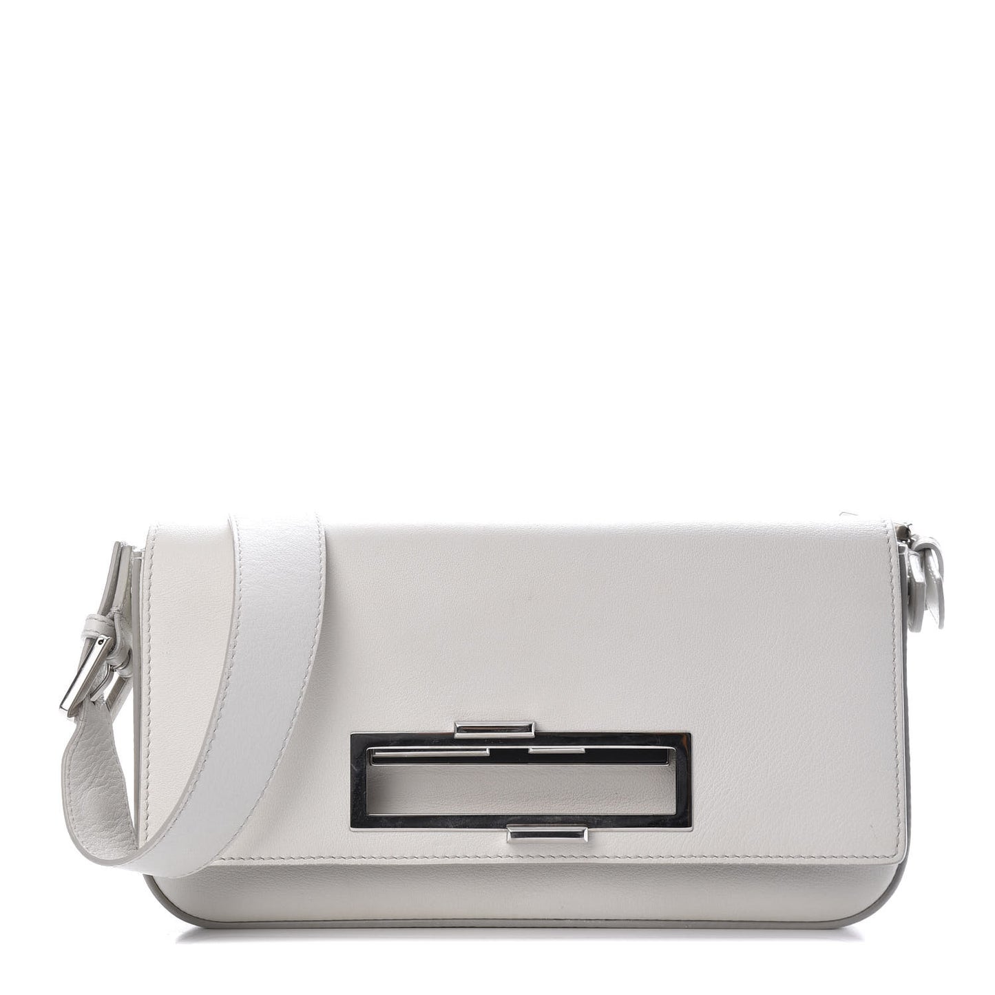 Vitello Dolce Bi-Color 3Baguette Shoulder Bag White Black