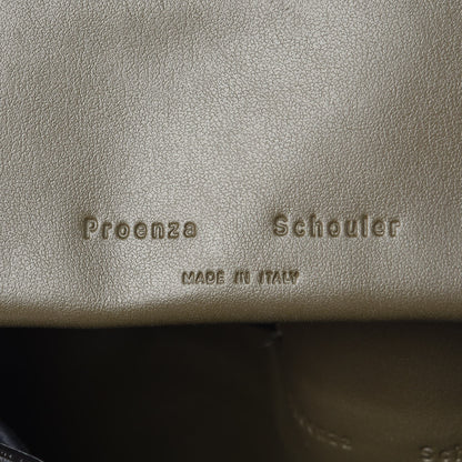 Proenza Schouler Calfskin Medium Fringe Bucket Bag Black White 7 of 7