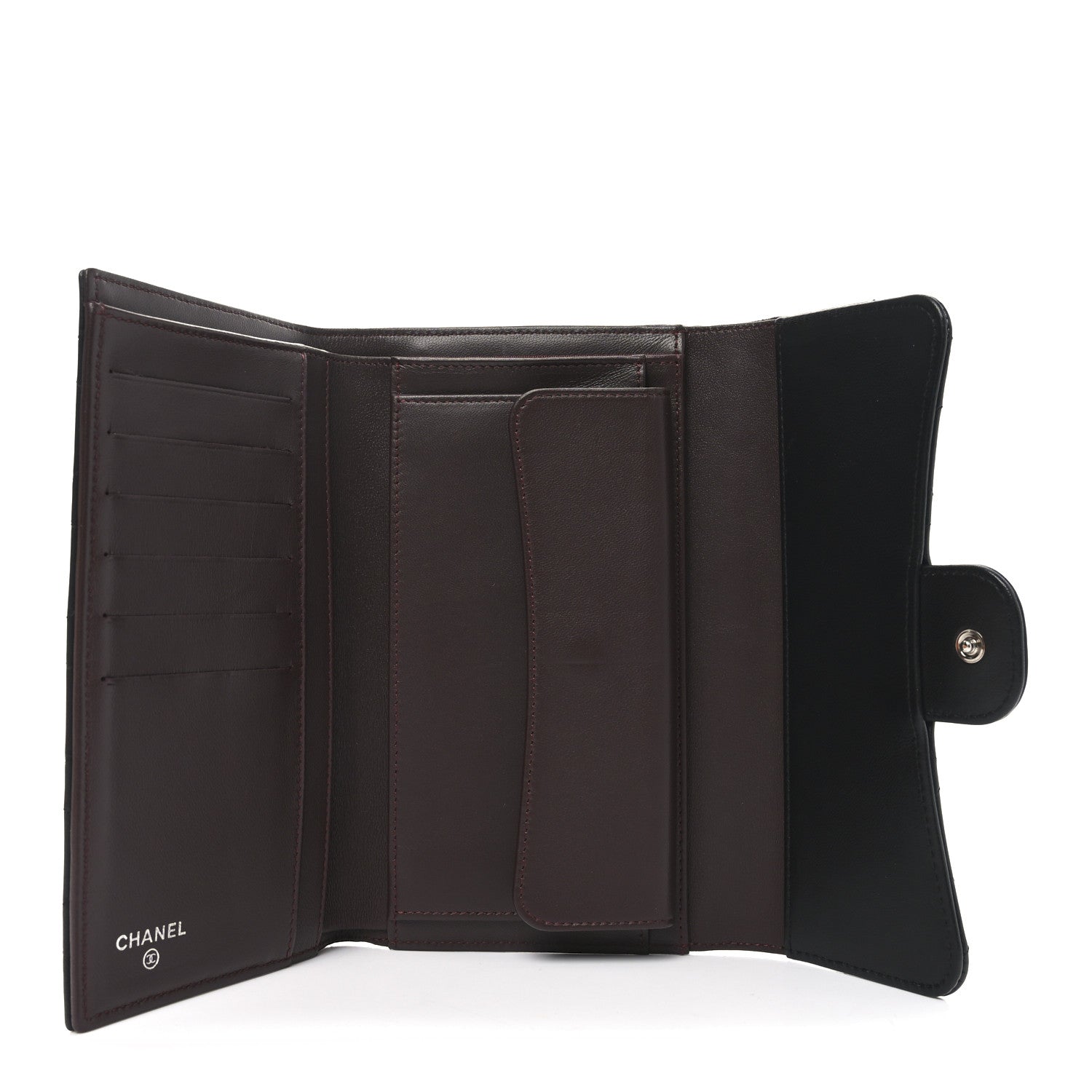 Chanel Lambskin Quilted Large Flap Wallet Black 5 of 10