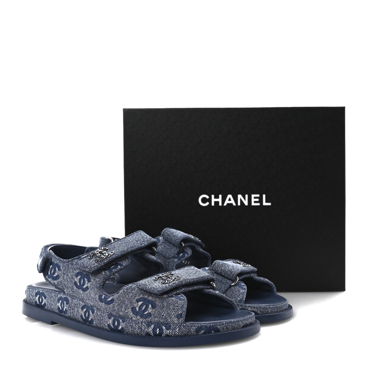 Chanel Denim CC Dad Sandals 39.5 Blue 1706679 – FASHIONPHILE