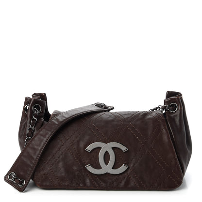 Chanel Calfskin Diamond Stitch Accordion Flap Brown 1 of 10