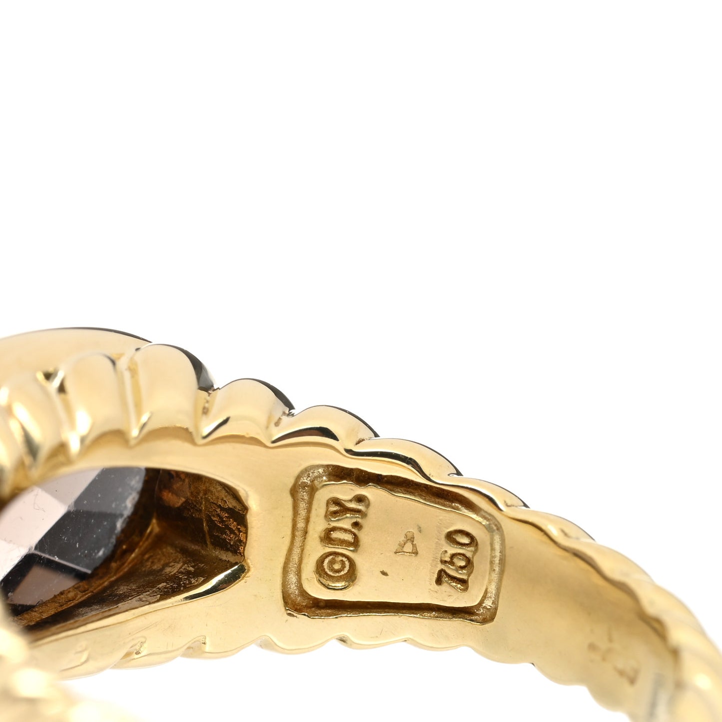 18K Yellow Gold Smoky Quartz Color Classics Ring 54 7