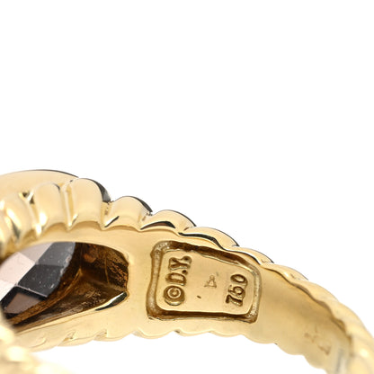 David Yurman 18K Yellow Gold Smoky Quartz Color Classics Ring 54 7 4 of 4