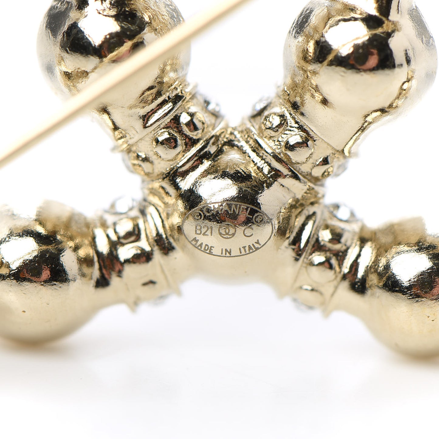 Pearl Crystal Nefertiti CC Brooch Gold