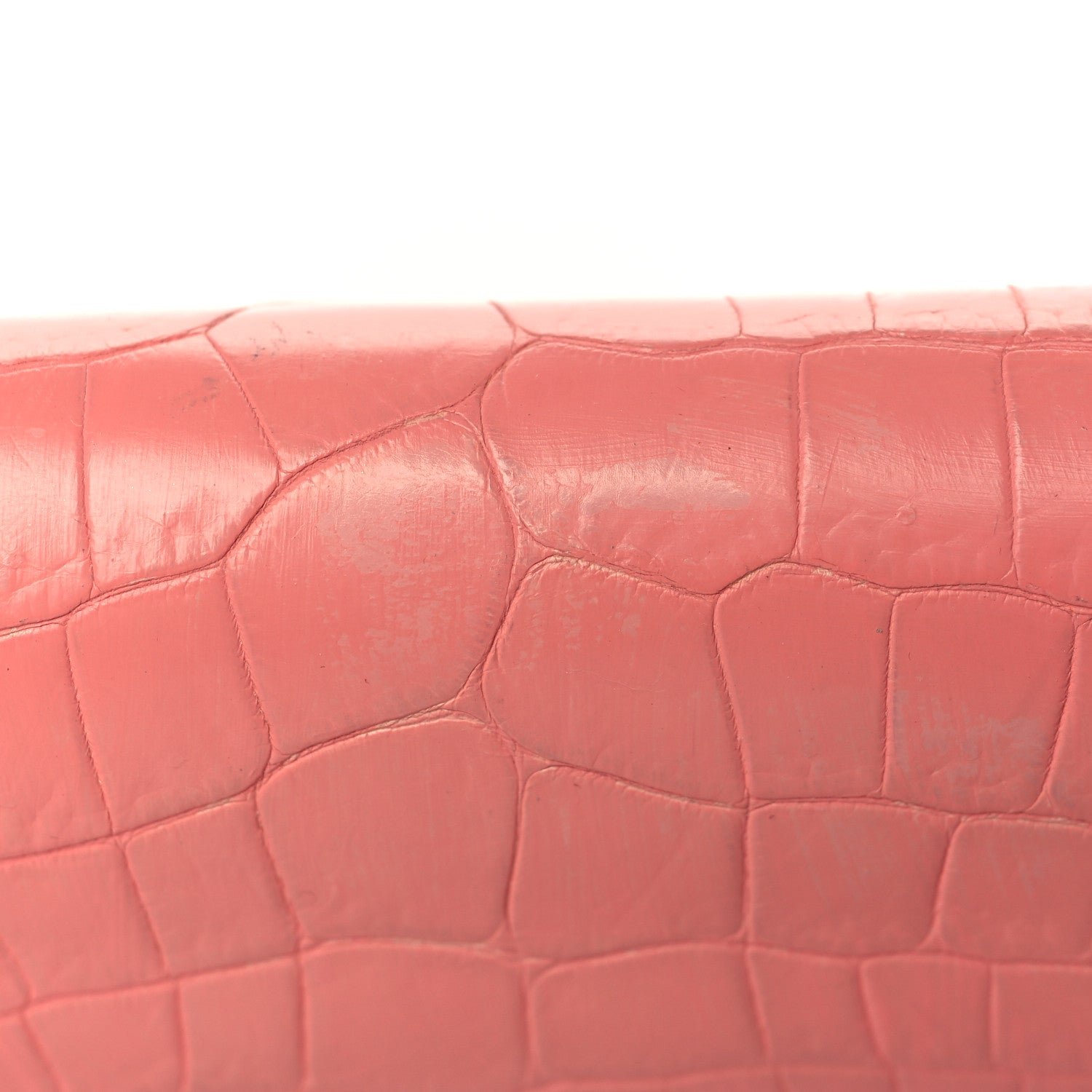 Valentino Garavani Calfskin Alligator Embossed Rockstud Wallet On Chain Paradise Rose 10 of 13