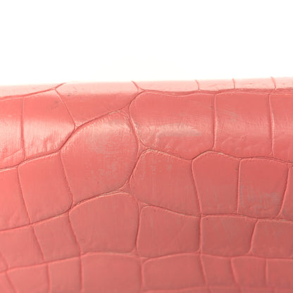 Valentino Garavani Calfskin Alligator Embossed Rockstud Wallet On Chain Paradise Rose 10 of 13