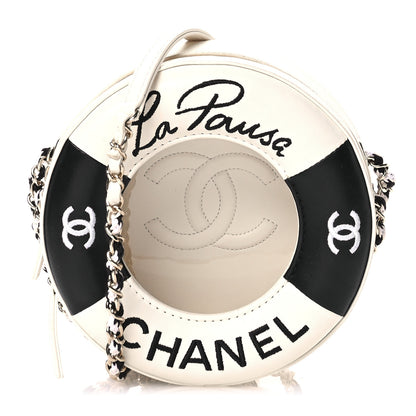 Chanel Lambskin Coco Lifesaver Round Bag Black White 1 of 10